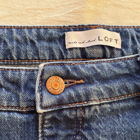 EUC, Loft The Wide Leg Jean, Dark Denim, High Rise, Full Length, SZ 14, 31.5” IS - Picture 9 of 13